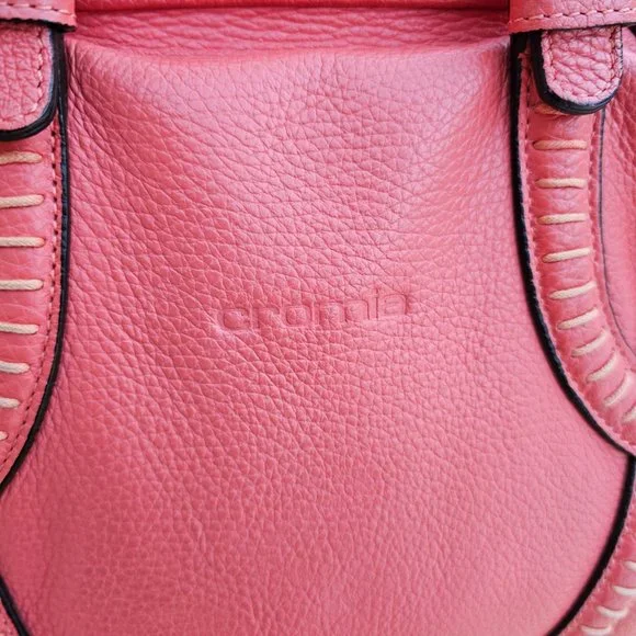Cromia Womens Pink Pebble Leather Shoulder Bag, Made in Italy, Pre-owned - Picture 2 of 16